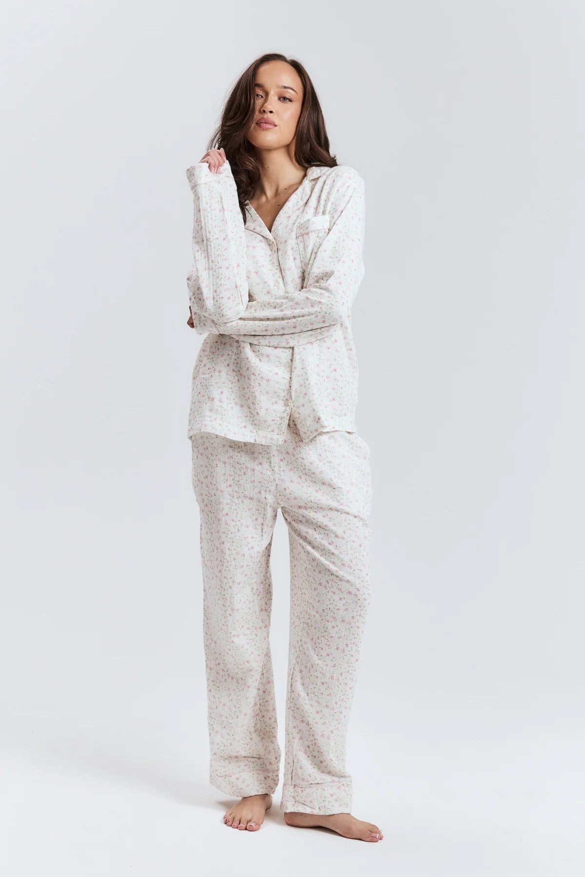 Pink Floral Pyjama Top